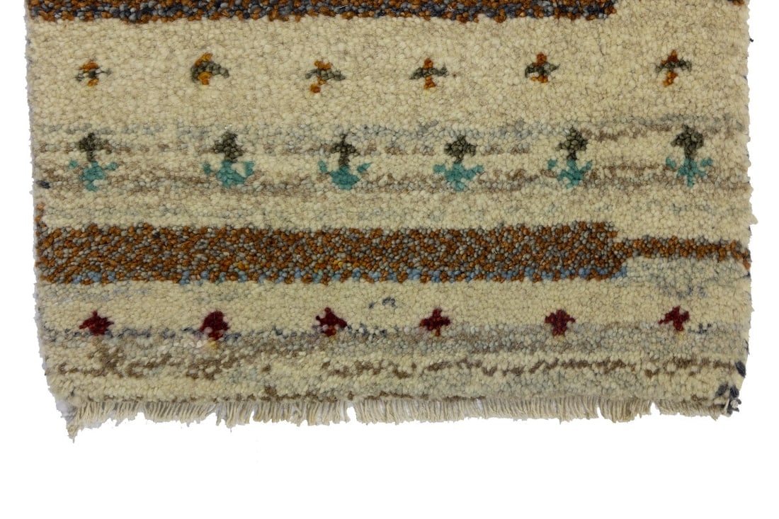 Multicolored Tribal 1'4X2'7 Indo-Gabbeh Oriental Rug - 8