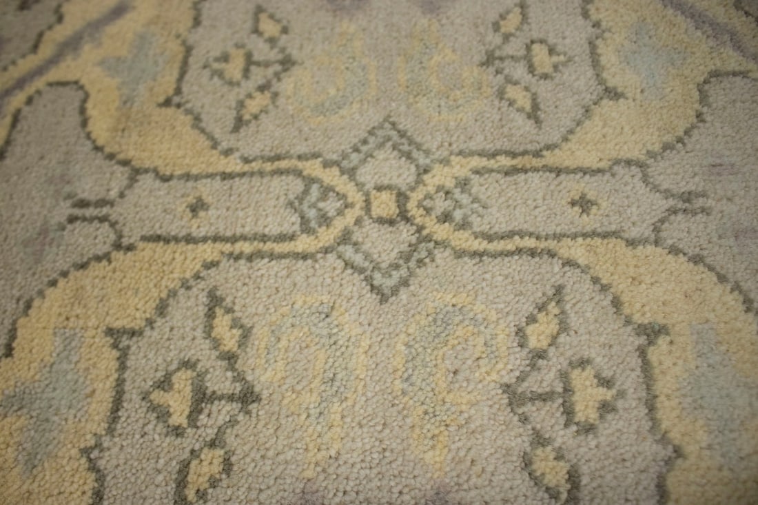 Beige Casual Floral 3X20 Oushak Chobi Oriental Runner Rug - 8