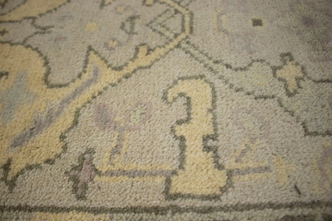 Beige Casual Floral 3X20 Oushak Chobi Oriental Runner Rug - 9