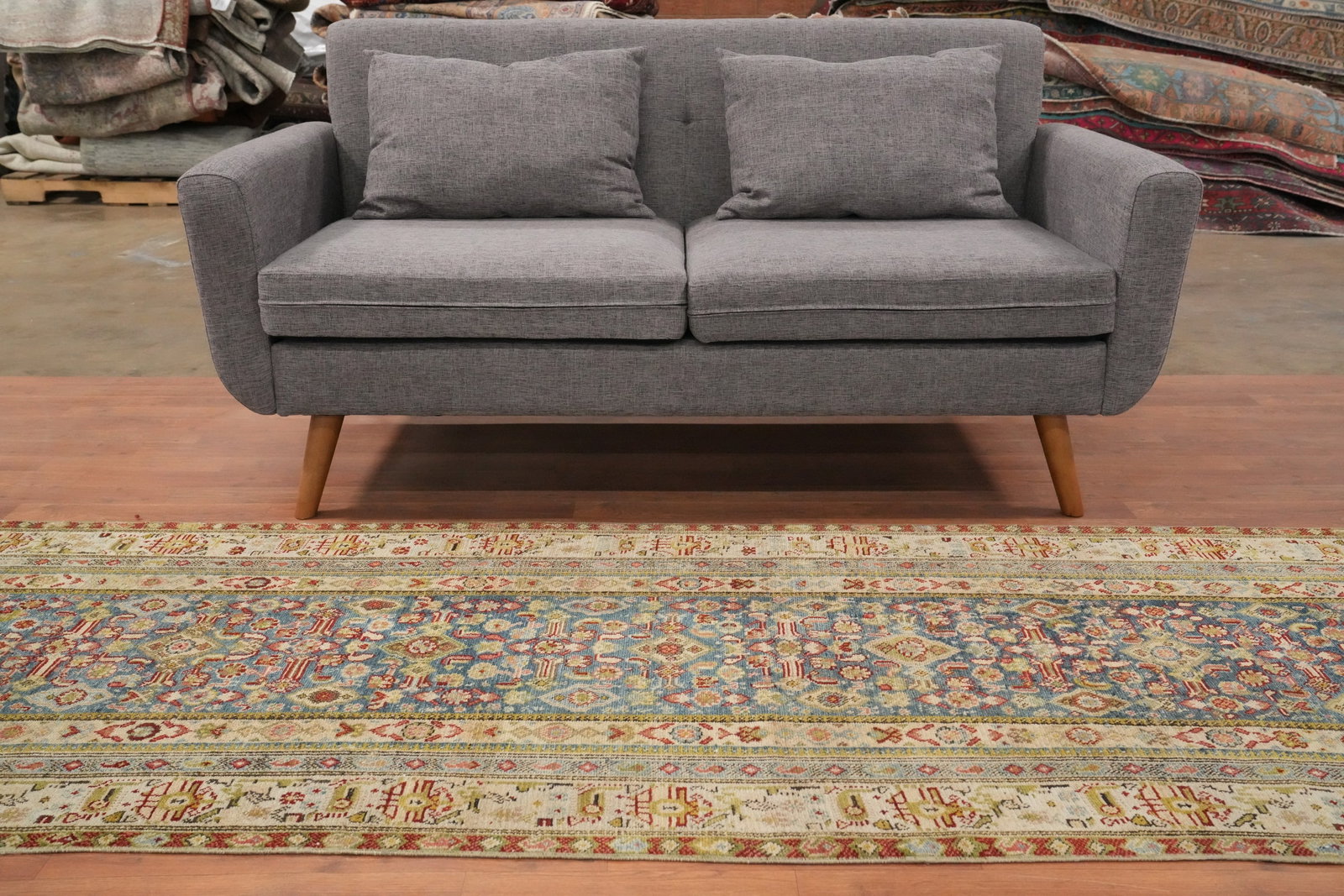 Pre-1900 Vegetable Dye Malayer Persian Runner Rug 3x16 - 3