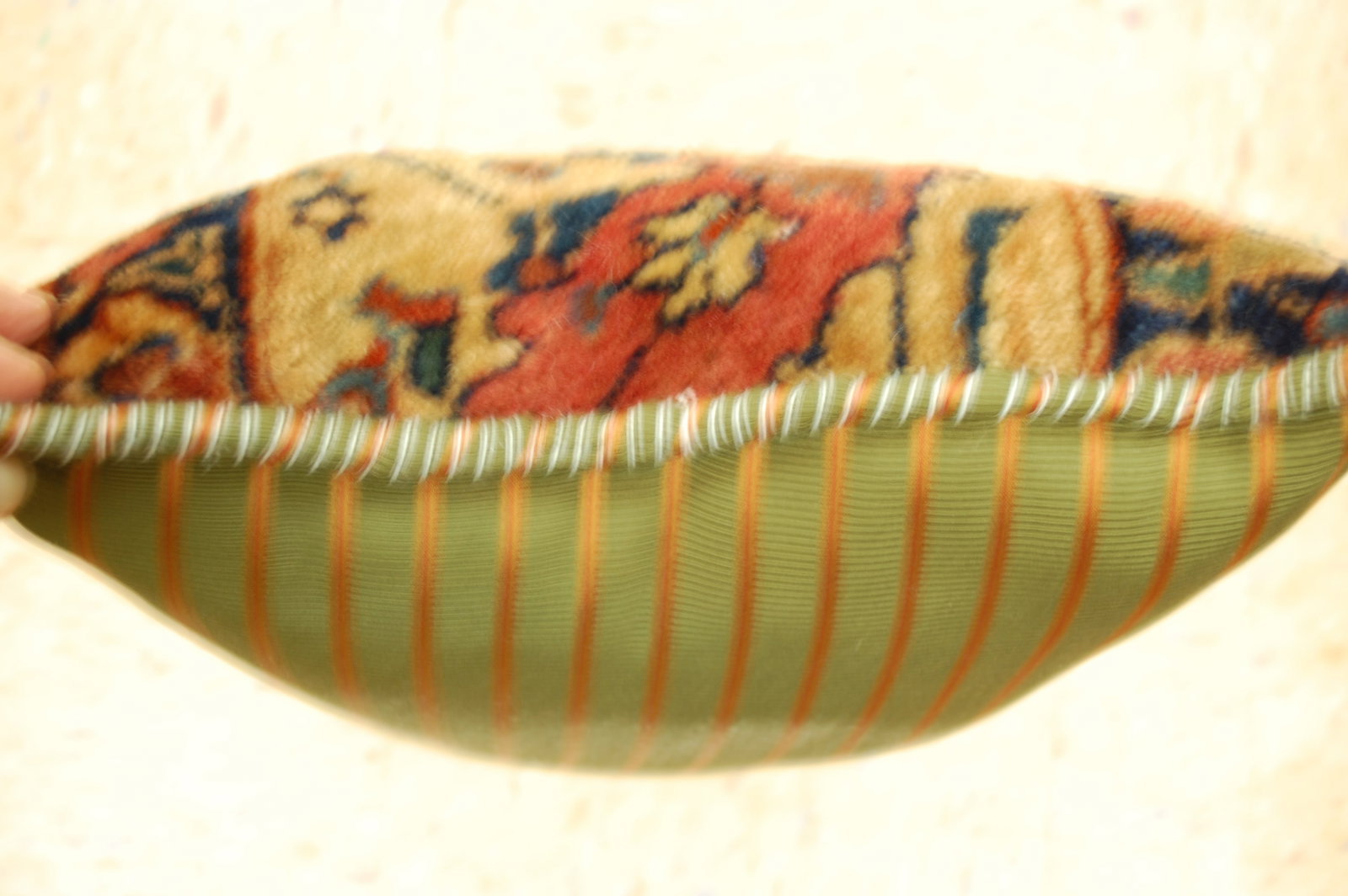 Hand-Made antique rug Pillow Cushion Rug 1'2" x 1' 8" - 4