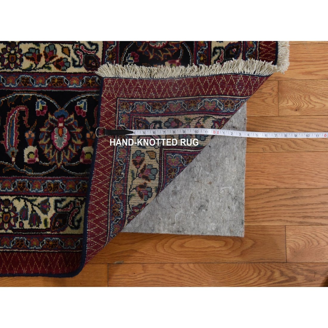 Jazzy Red Persian Meshad All Over Design Hand Knotted Pure Wool Rug - 9