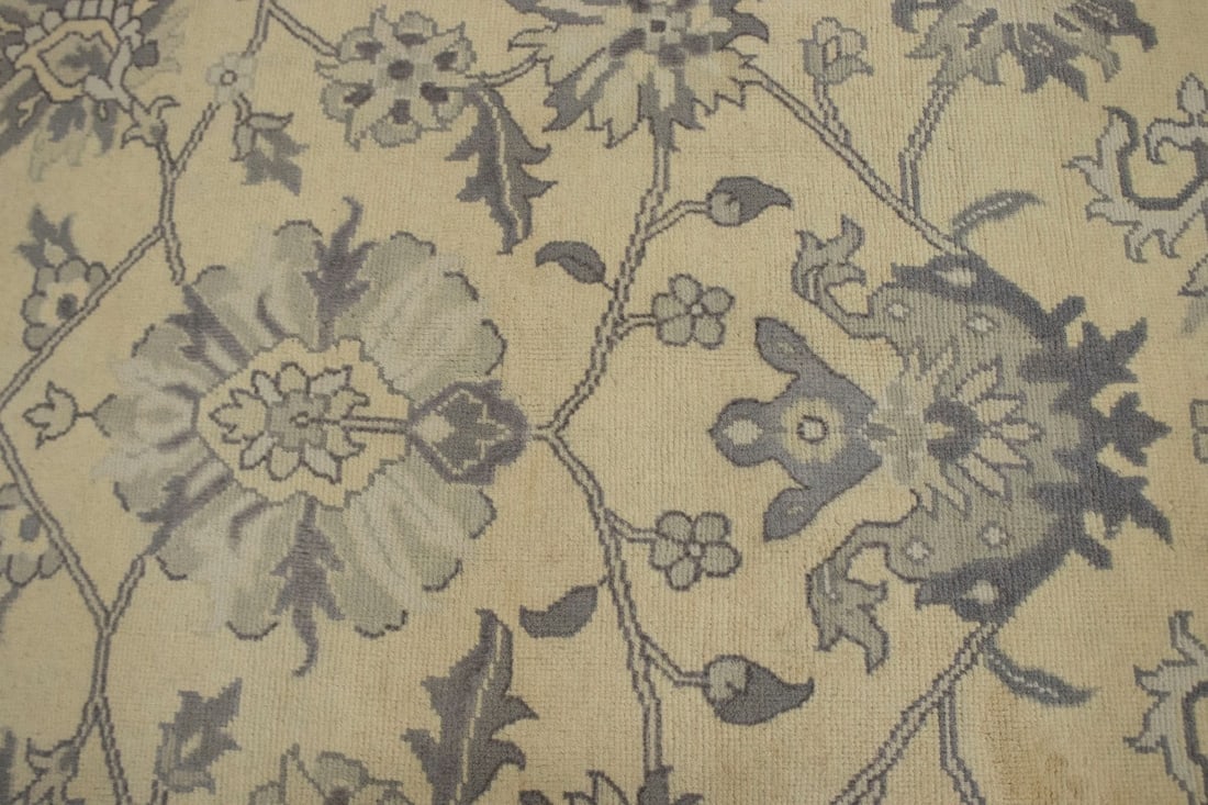 Vanilla Cream Floral 12X15 Oushak Chobi Oriental Rug - 10