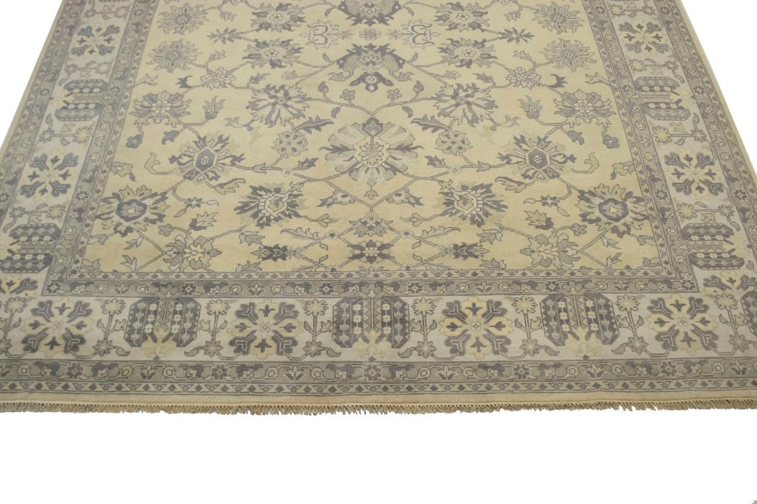 Vanilla Cream Floral 12X15 Oushak Chobi Oriental Rug - 5