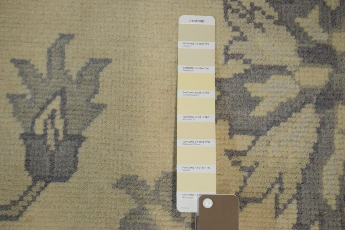 Vanilla Cream Floral 12X15 Oushak Chobi Oriental Rug - 8