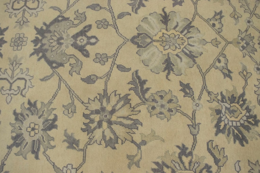 Vanilla Cream Floral 12X15 Oushak Chobi Oriental Rug - 9
