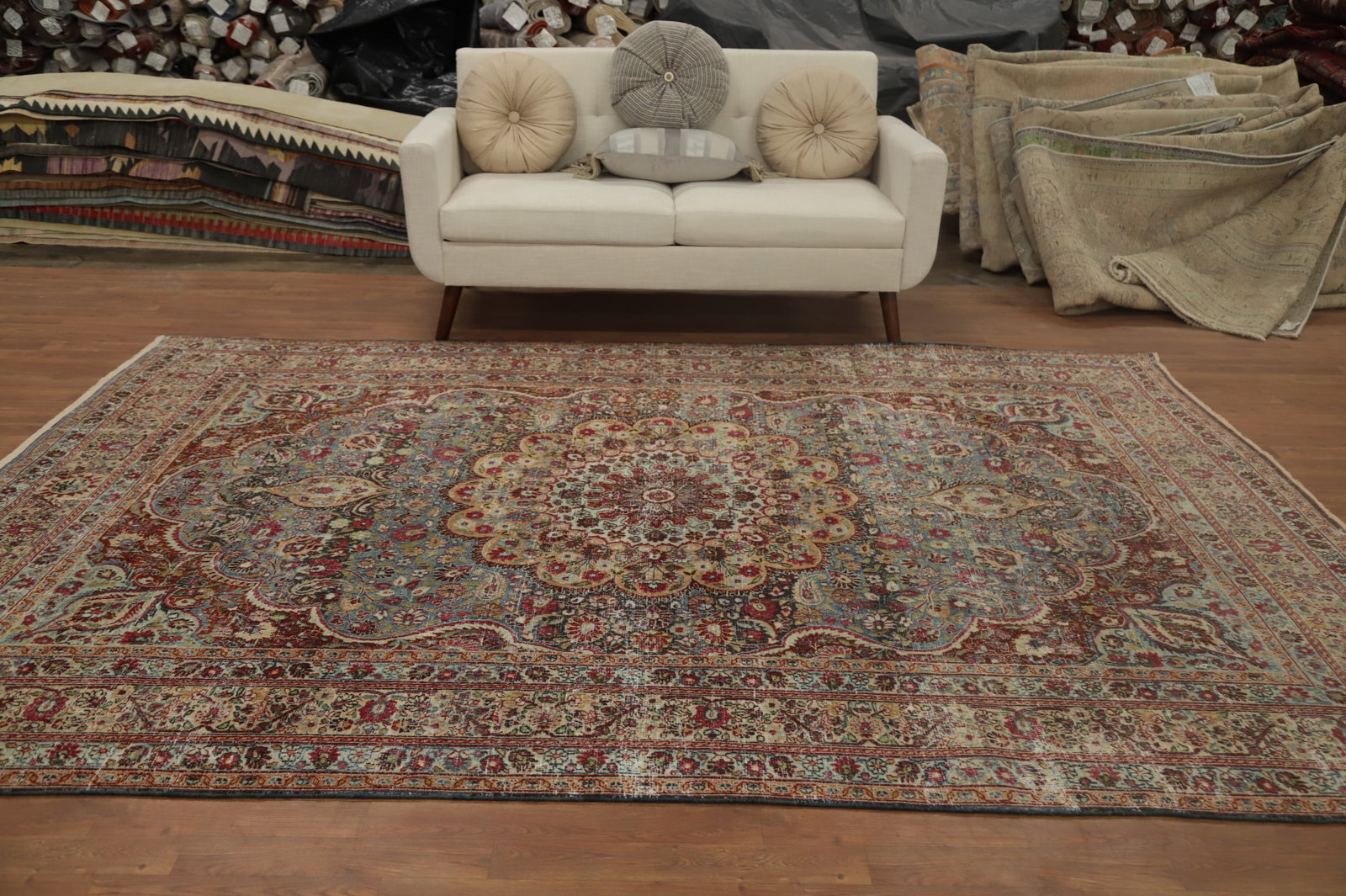 Pre-1900 Vegetable Dye Dorokhsh Persian Area Rug 7x10 - 3