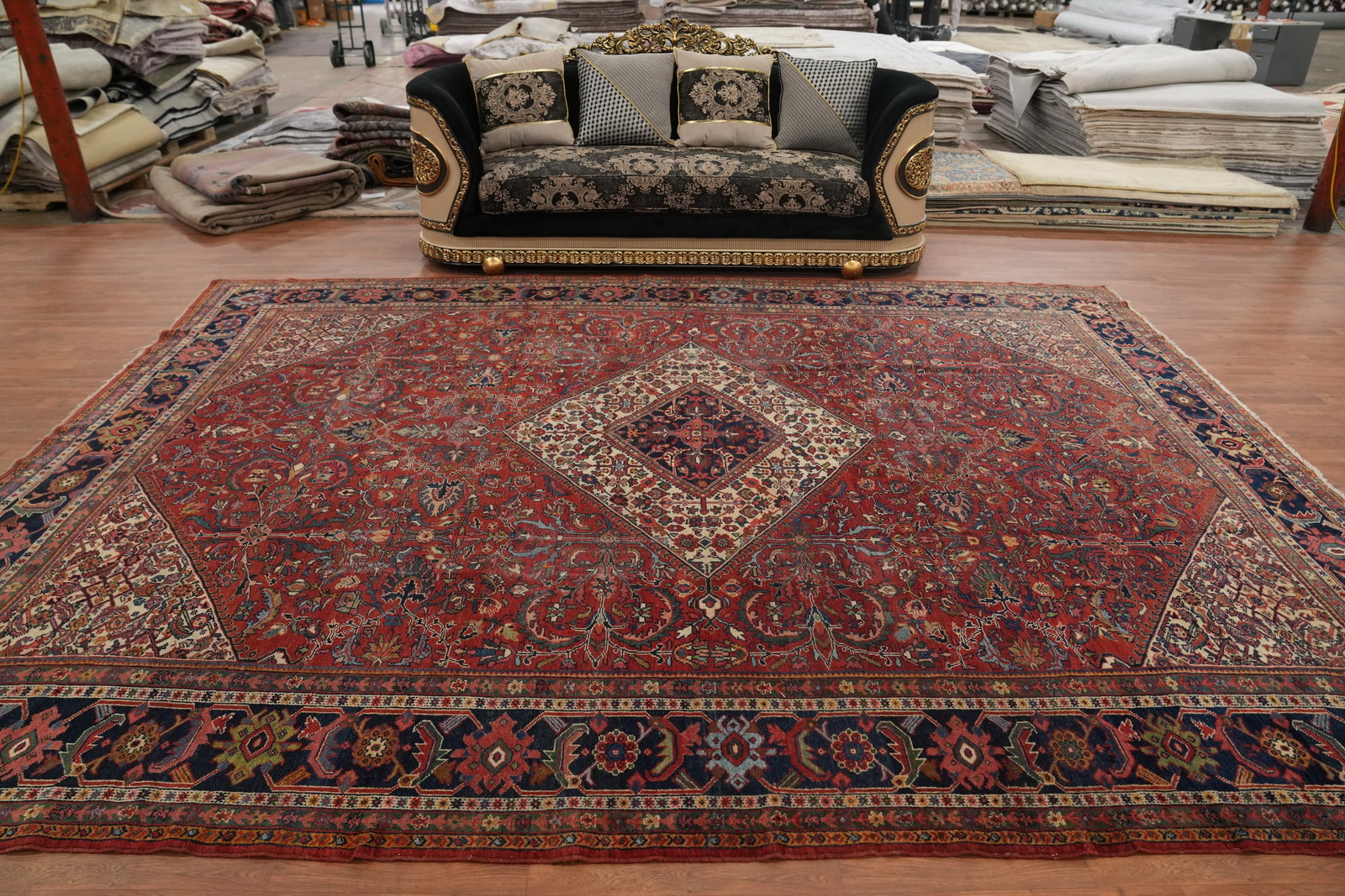 Pre-1900 Vegetable Dye Sultanabad Persian Large Rug 10x14 - 3