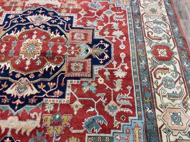 Colorful Persian Design Heriz Rug-5203 - 10