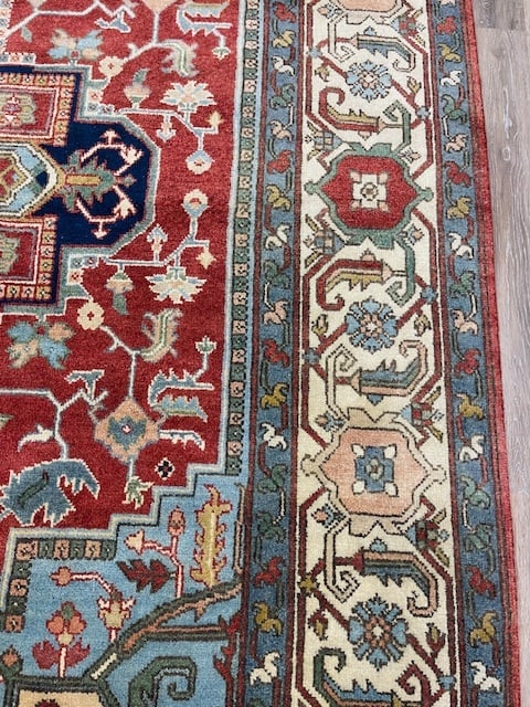 Colorful Persian Design Heriz Rug-5203 - 3