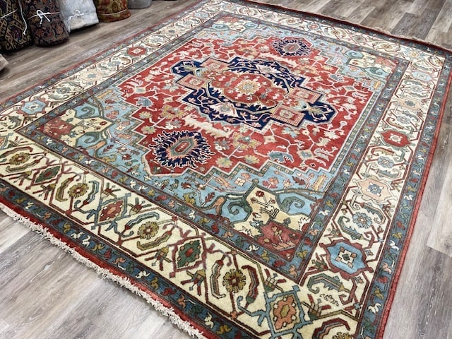 Colorful Persian Design Heriz Rug-5203 - 4