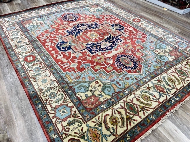 Colorful Persian Design Heriz Rug-5203 - 7