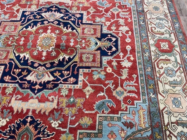 Colorful Persian Design Heriz Rug-5203 - 8