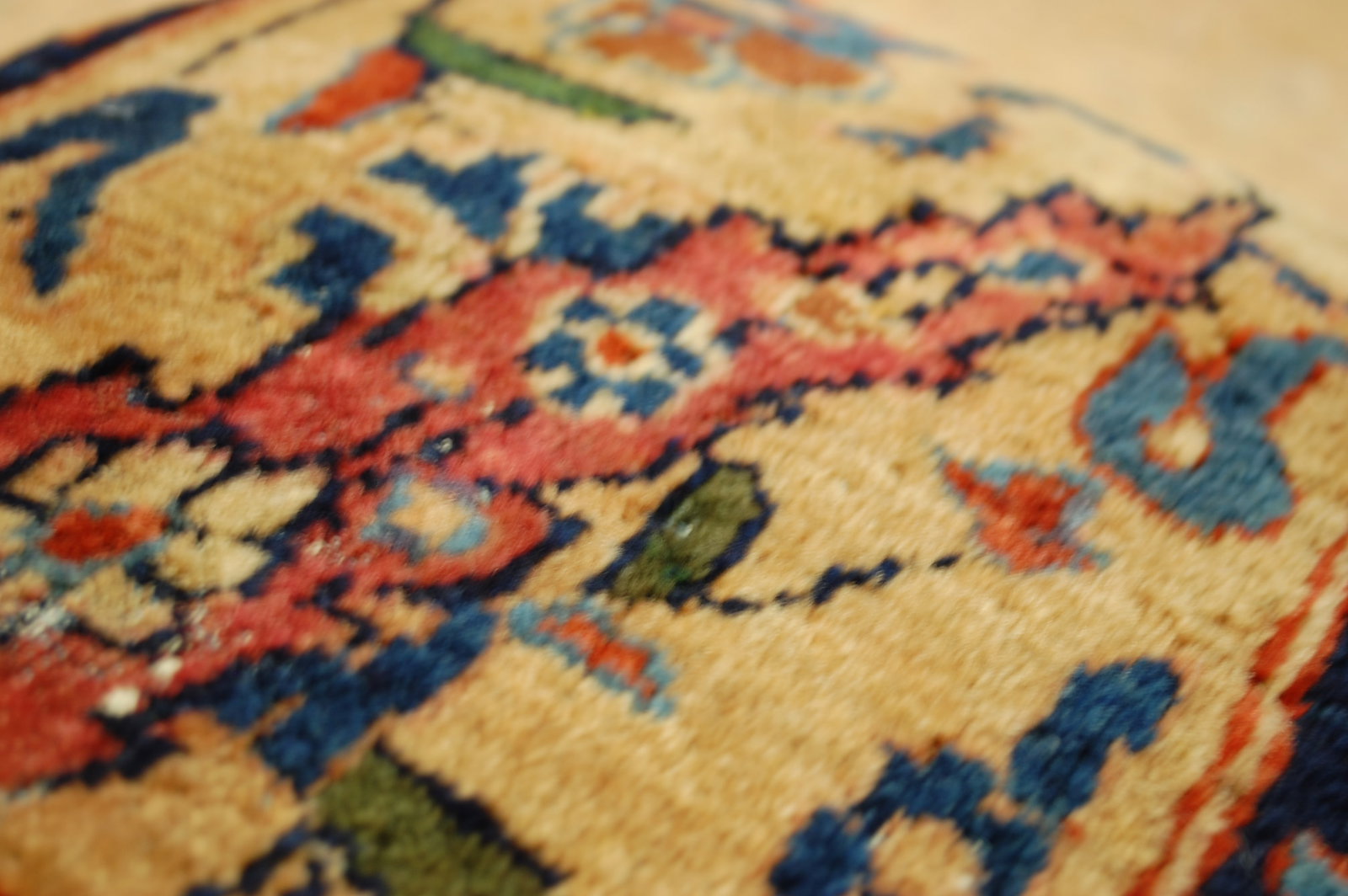 Hand-Made antique rug Pillow Cushion Rug 1'2" x 1' 8" - 6