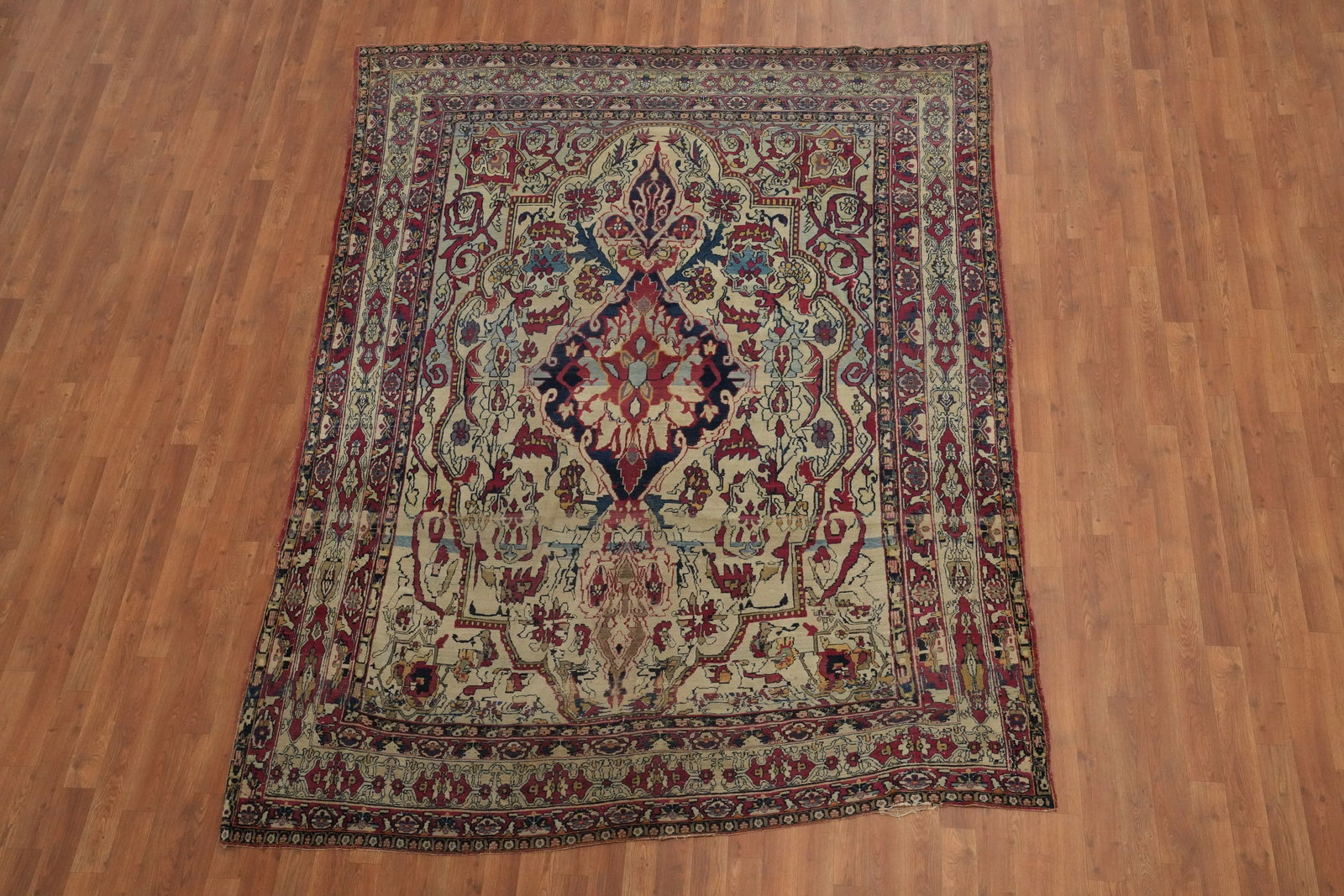 Pre-1900 Vegetable Dye Kerman Ravar Persian Area Rug 7x9 - 2