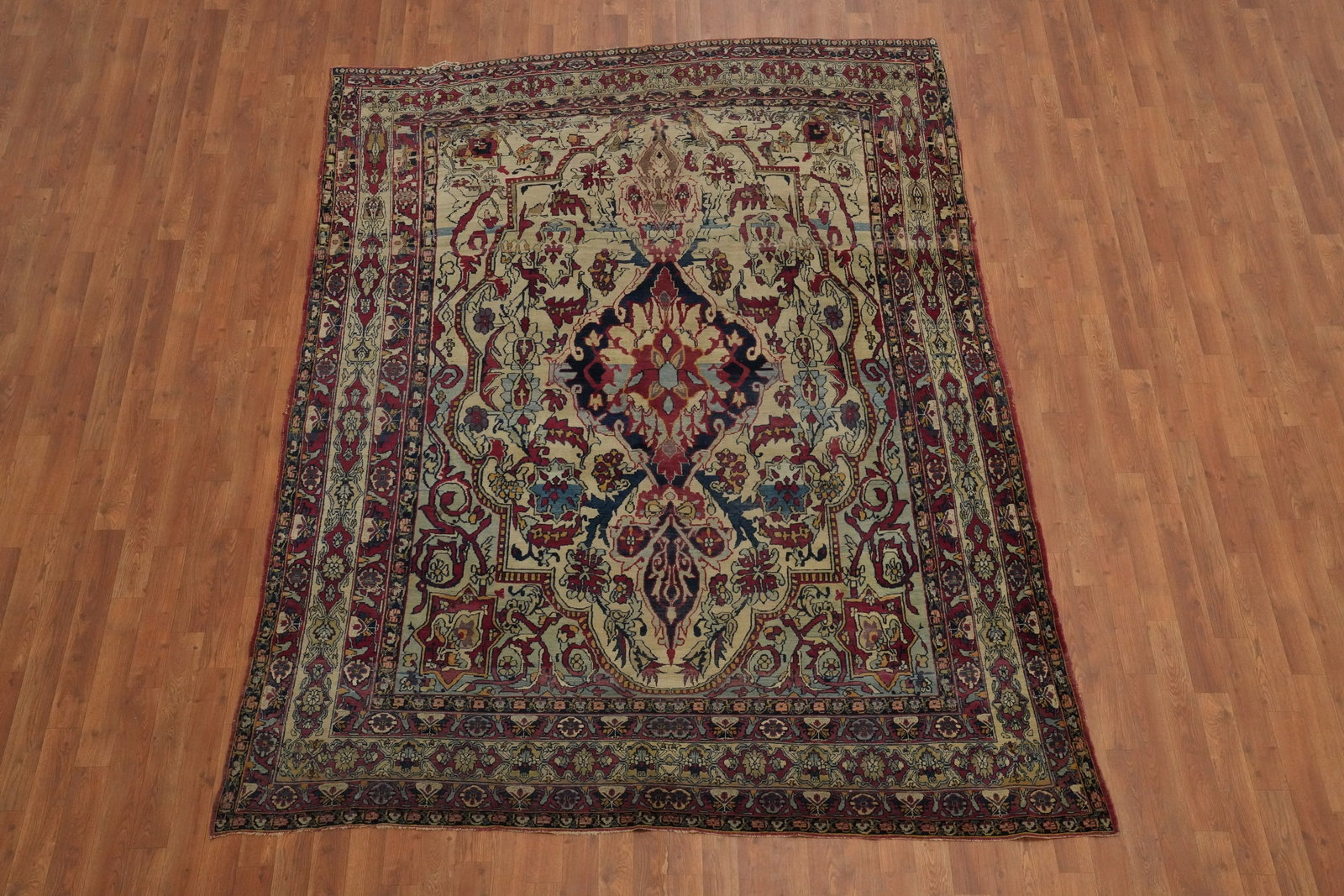 Pre-1900 Vegetable Dye Kerman Ravar Persian Area Rug 7x9 - 4