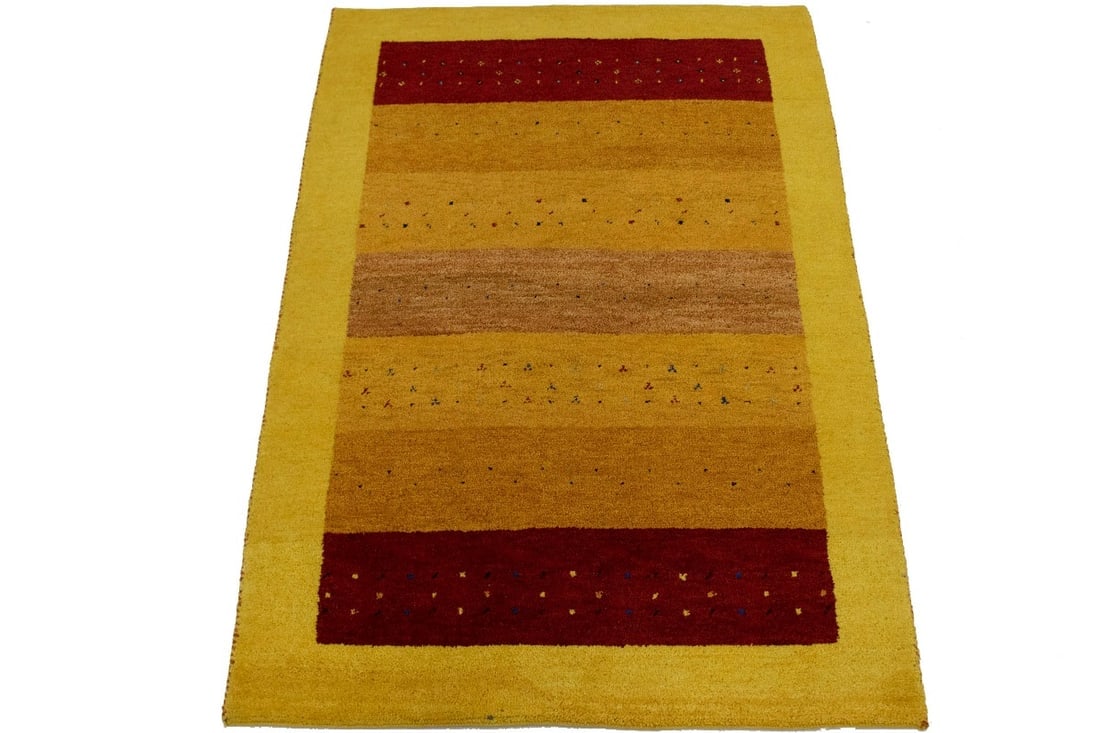 Golden Yellow Tribal 4X6 Indo-Gabbeh Oriental Rug - 3