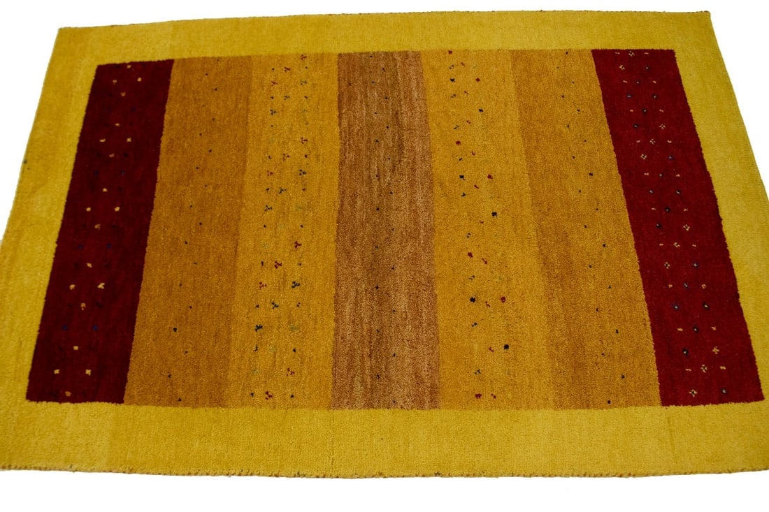 Golden Yellow Tribal 4X6 Indo-Gabbeh Oriental Rug - 5