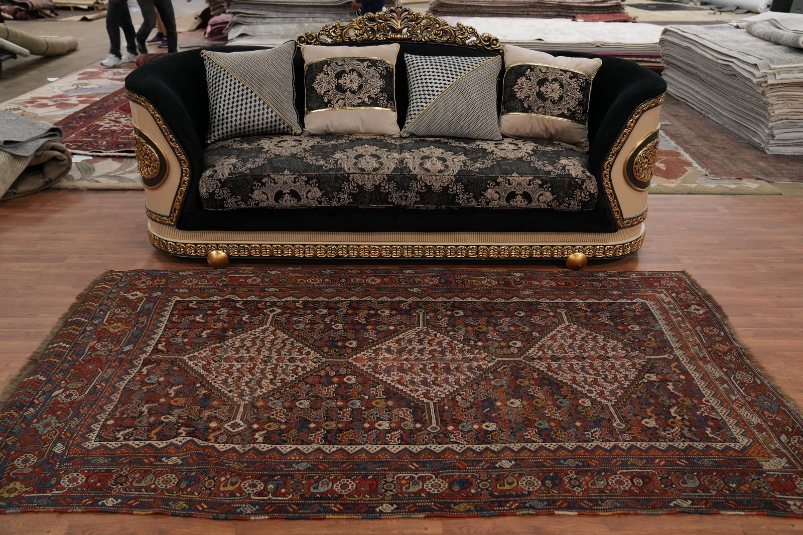Pre-1900 Vegetable Dye Qashqai Persian Area Rug 5x9 - 3