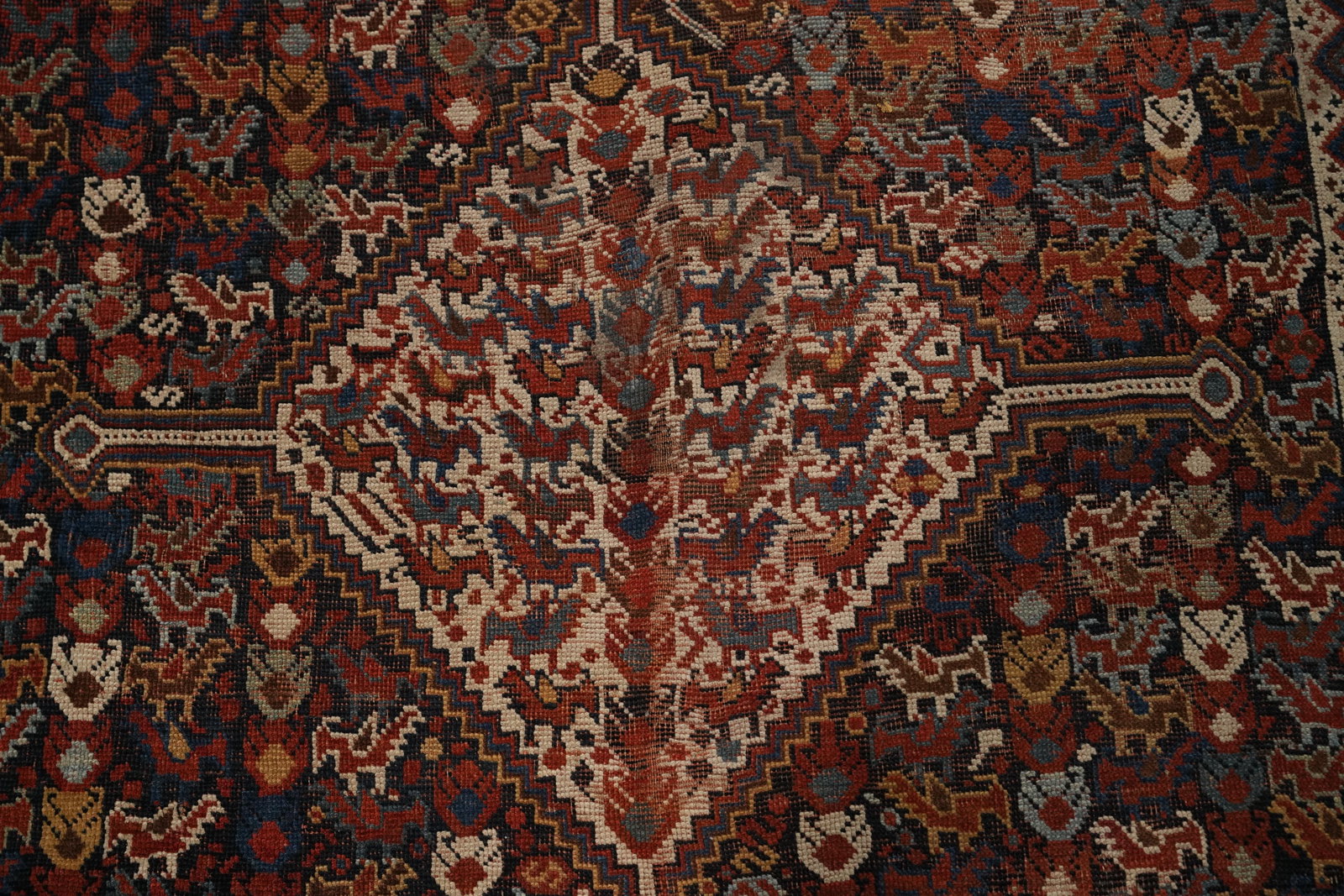 Pre-1900 Vegetable Dye Qashqai Persian Area Rug 5x9 - 5