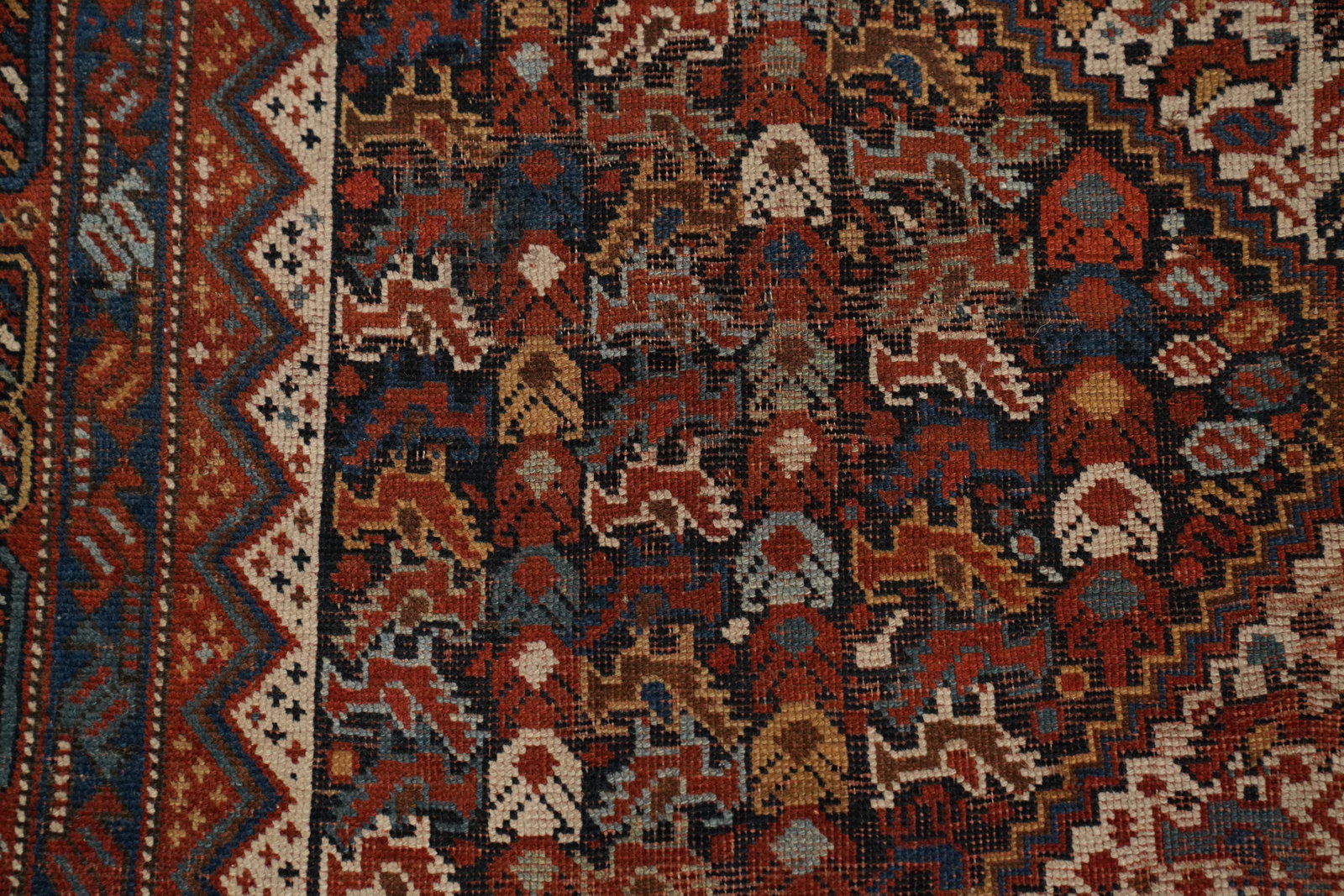 Pre-1900 Vegetable Dye Qashqai Persian Area Rug 5x9 - 6