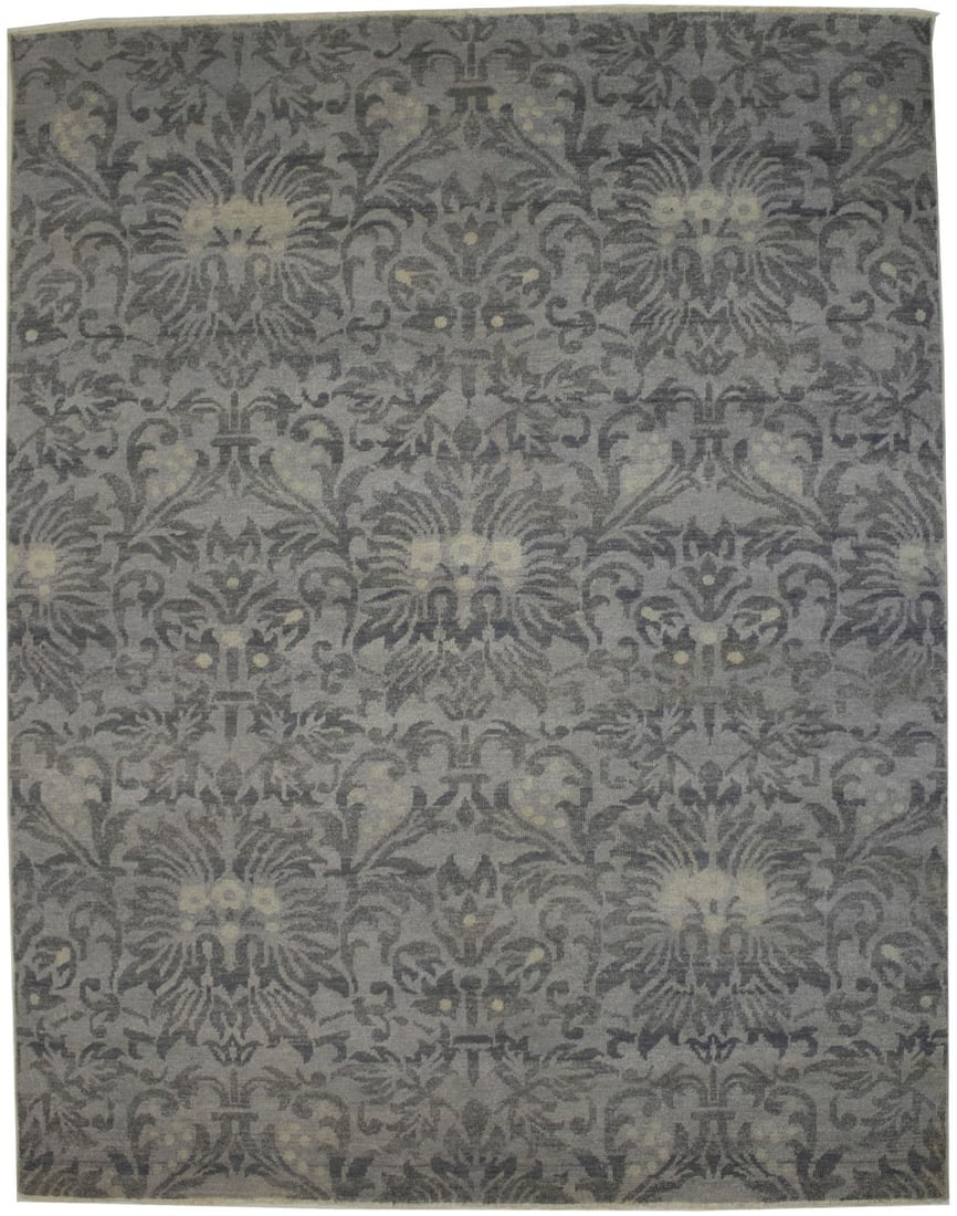 Brownish Gray Transitional 8X10 Modern Oriental Rug: Title:Brownish Gray Transitional 8X10 Modern Oriental Rug Description :Handmade 8X10 gray oriental rug made with natural dyes (fine wool pile and cotton foundation), superior knot count, and appealing