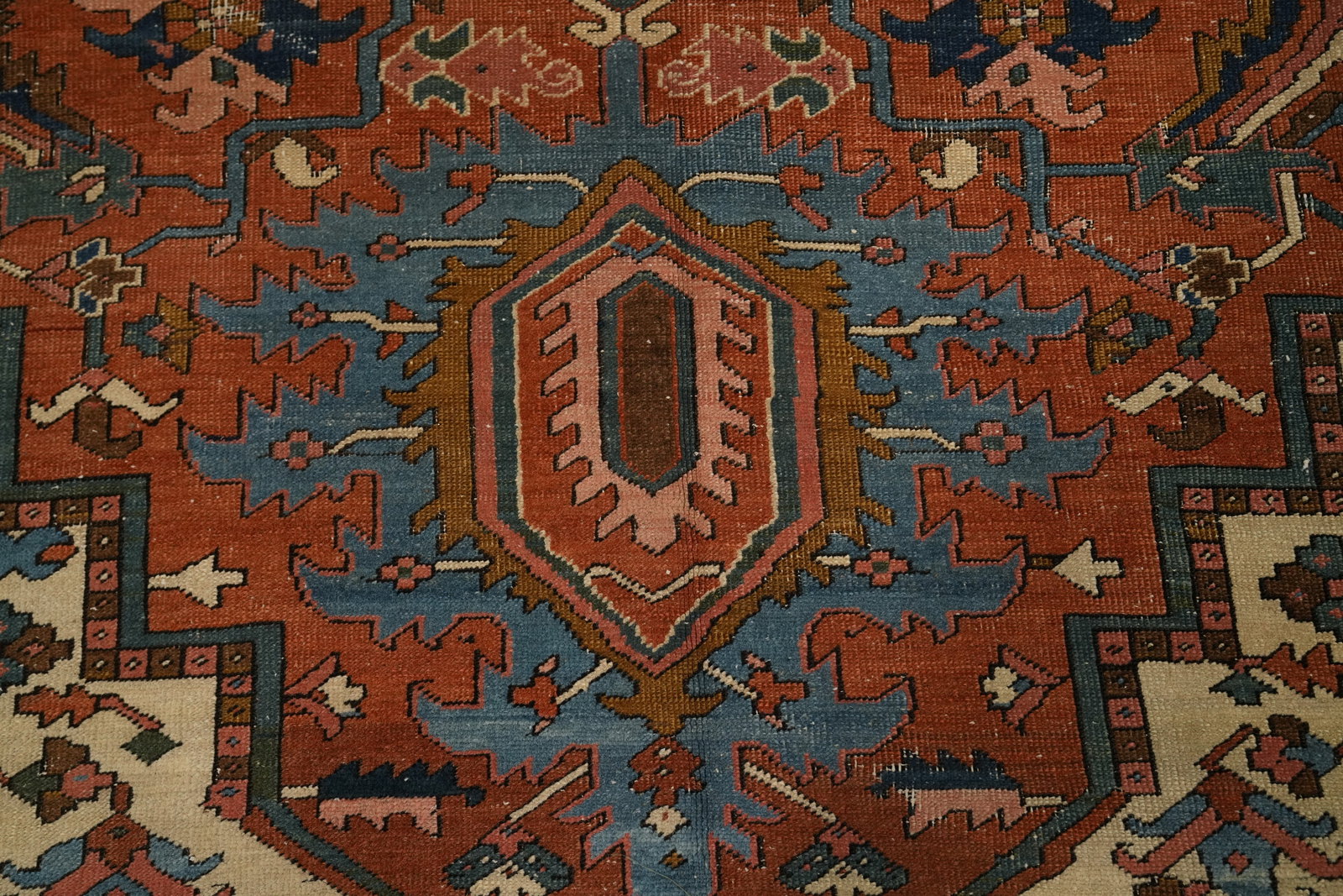 Pre-1900 Vegetable Dye Heriz Serapi Persian Large Rug 10x14 - 5