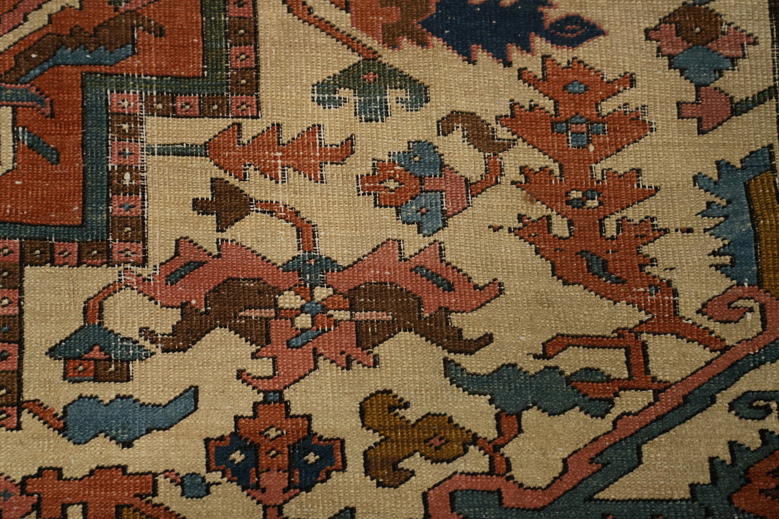 Pre-1900 Vegetable Dye Heriz Serapi Persian Large Rug 10x14 - 6