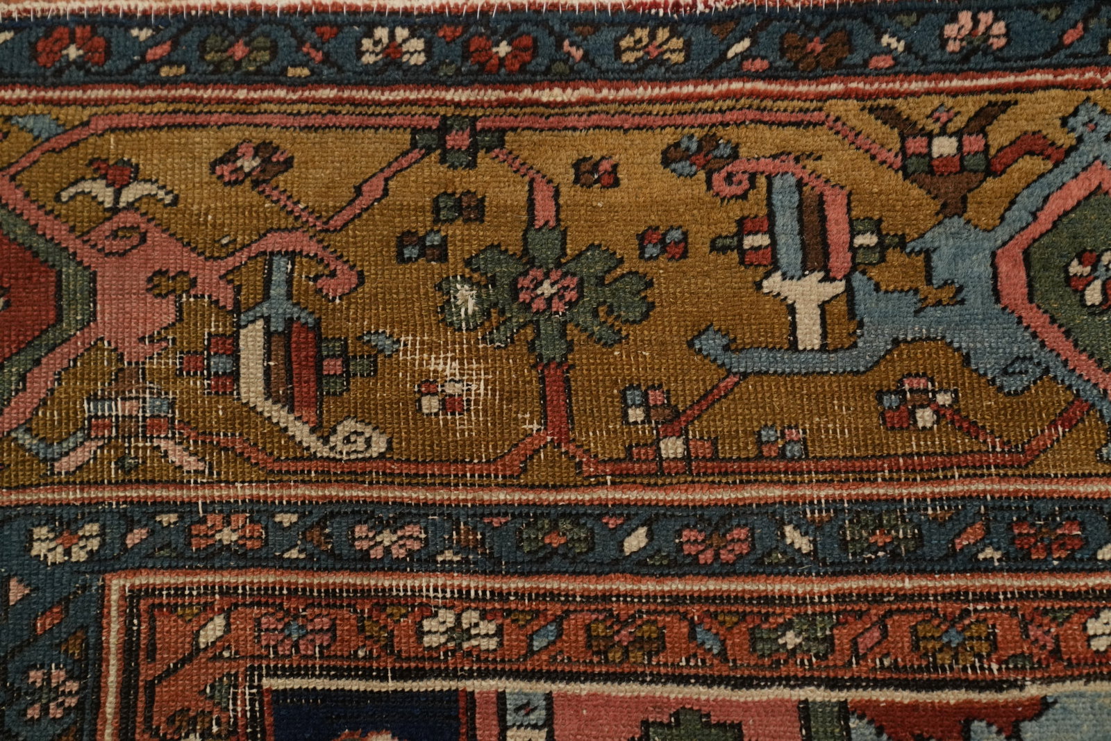Pre-1900 Vegetable Dye Heriz Serapi Persian Large Rug 10x14 - 7