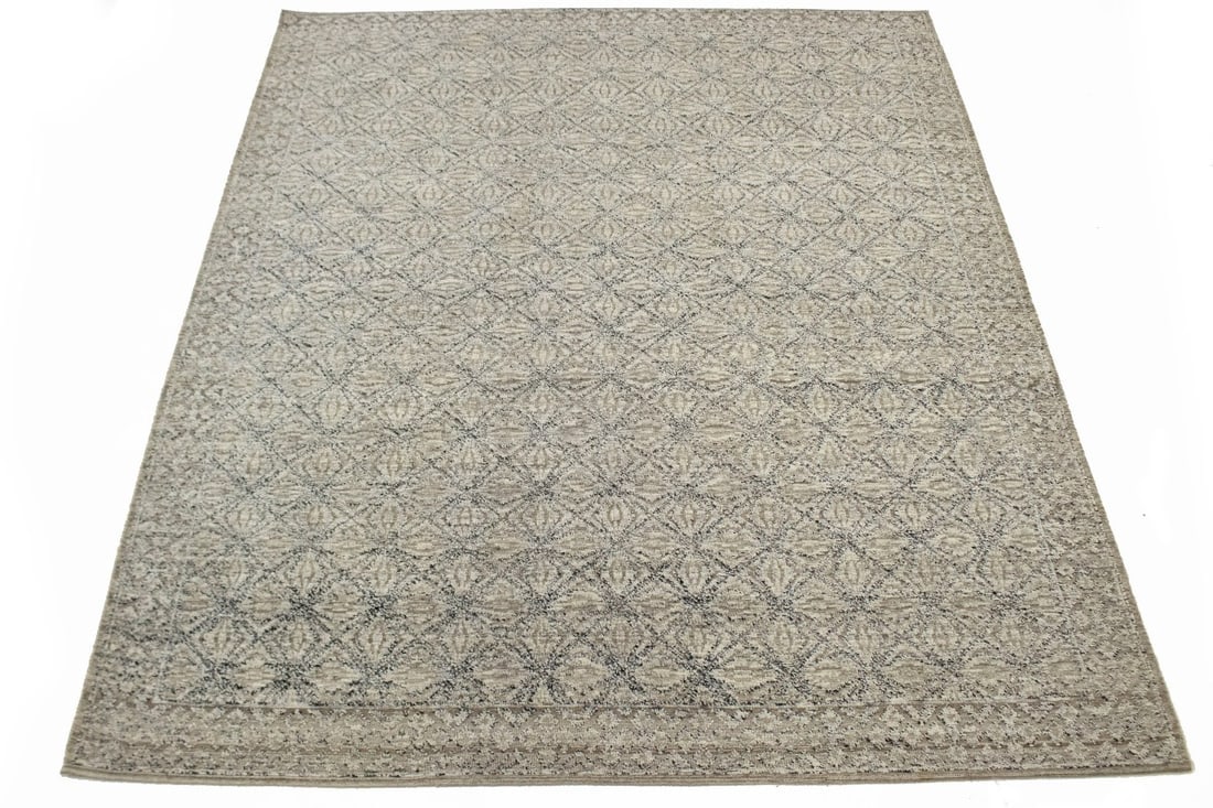 Beige Geometric 8X10 Modern Oriental Rug - 3