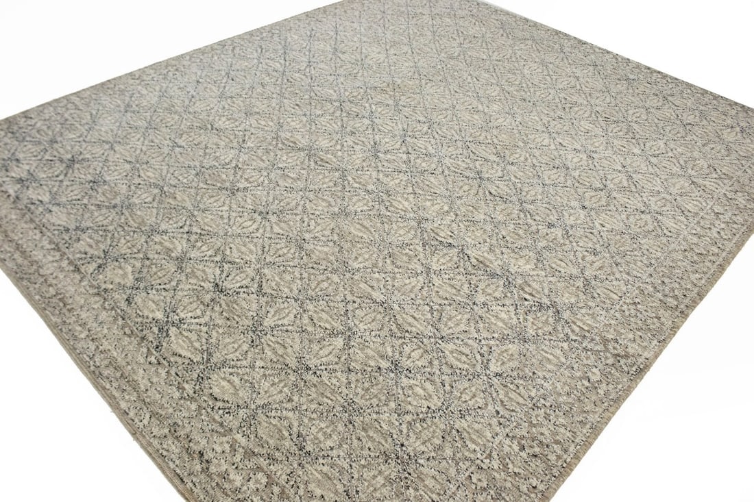 Beige Geometric 8X10 Modern Oriental Rug - 6