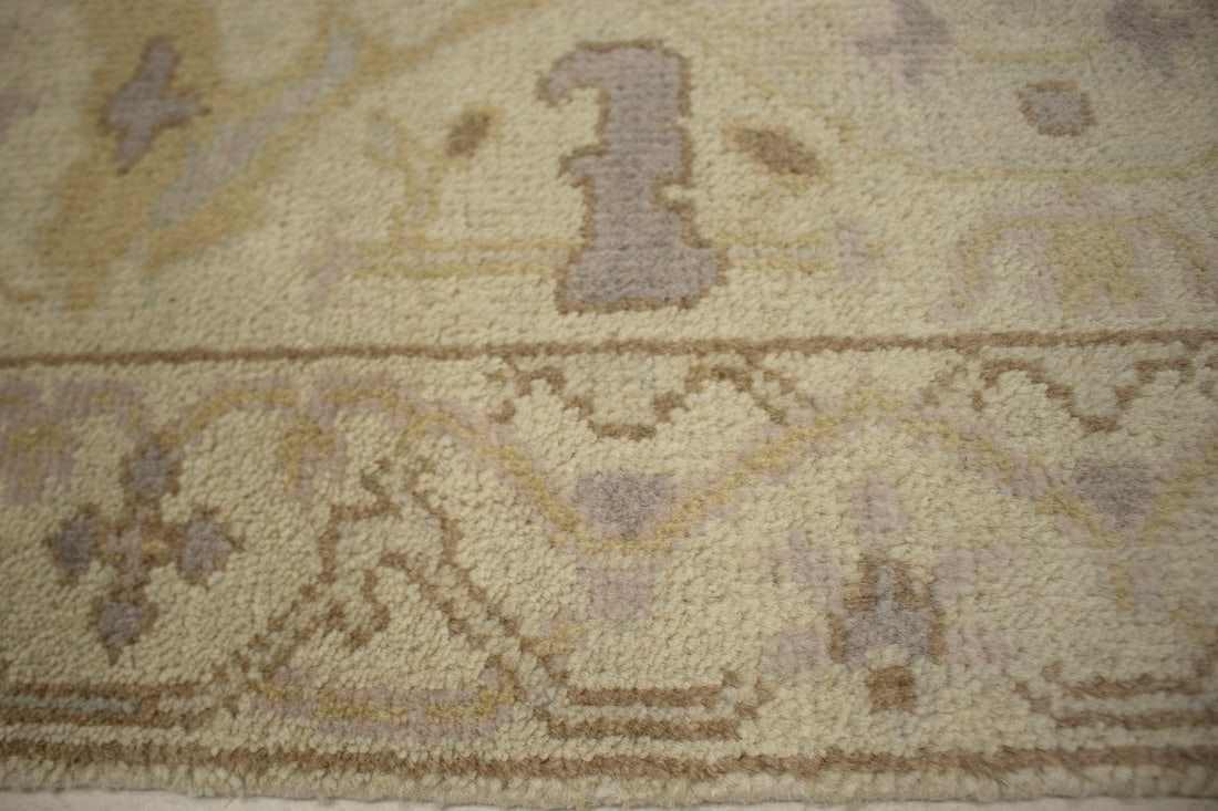 Cream Floral 2'5X13'9 Oushak Oriental Runner Rug - 8