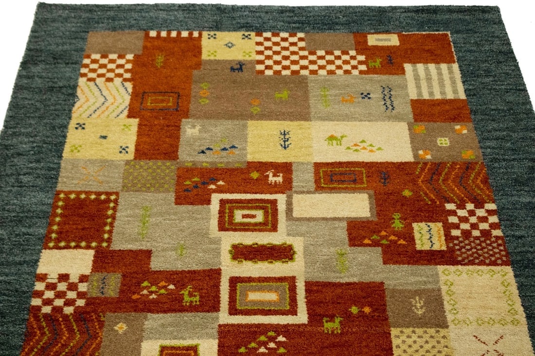 Multicolored Tribal 6X8 Indo-Gabbeh Oriental Rug - 4