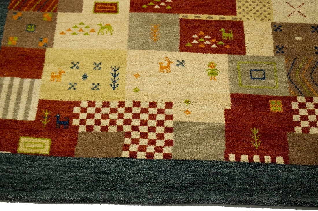 Multicolored Tribal 6X8 Indo-Gabbeh Oriental Rug - 5