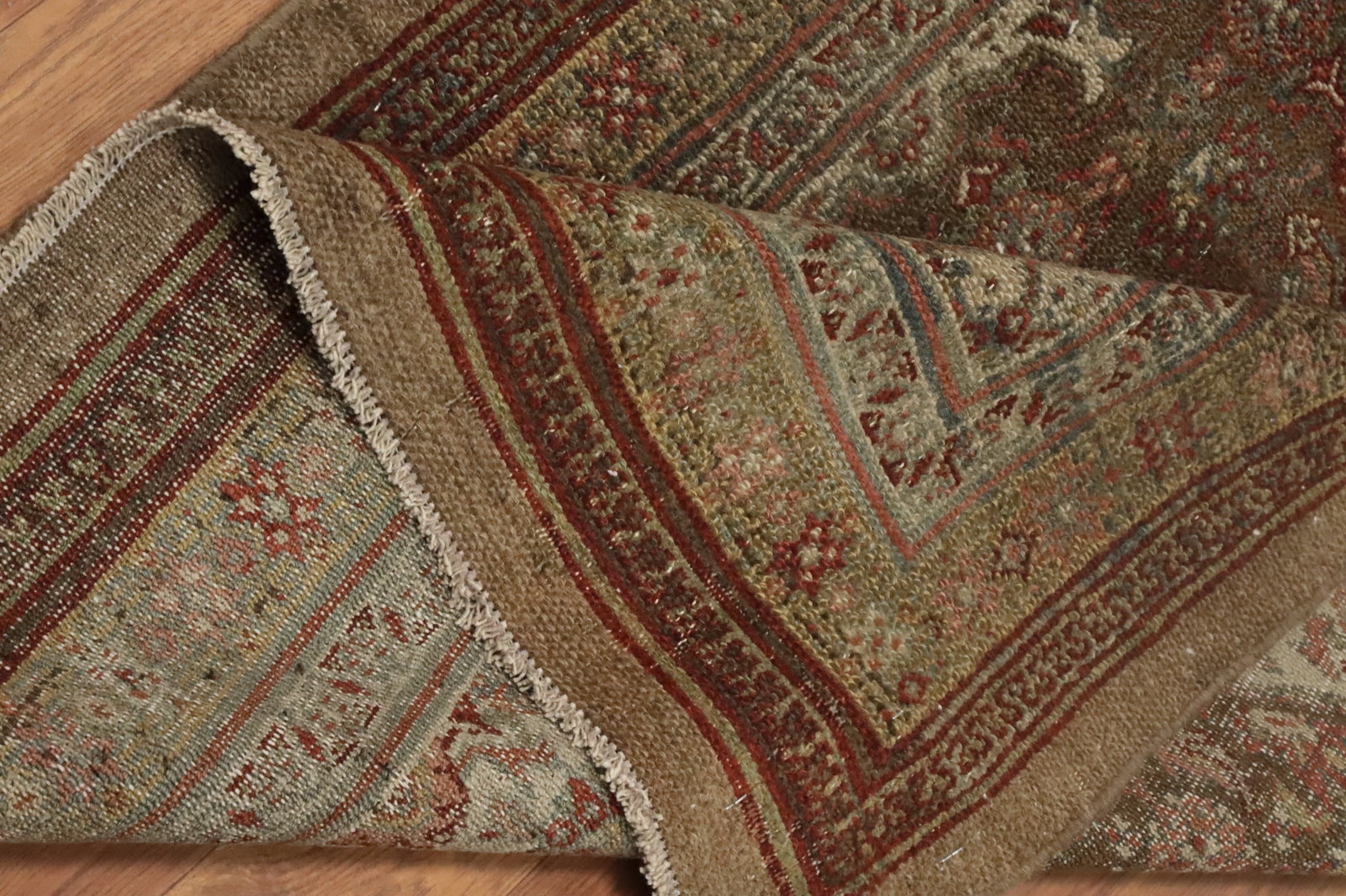 Pre-1900 Vegetable Dye Bibikabad Persian Runner Rug 3x10 - 12