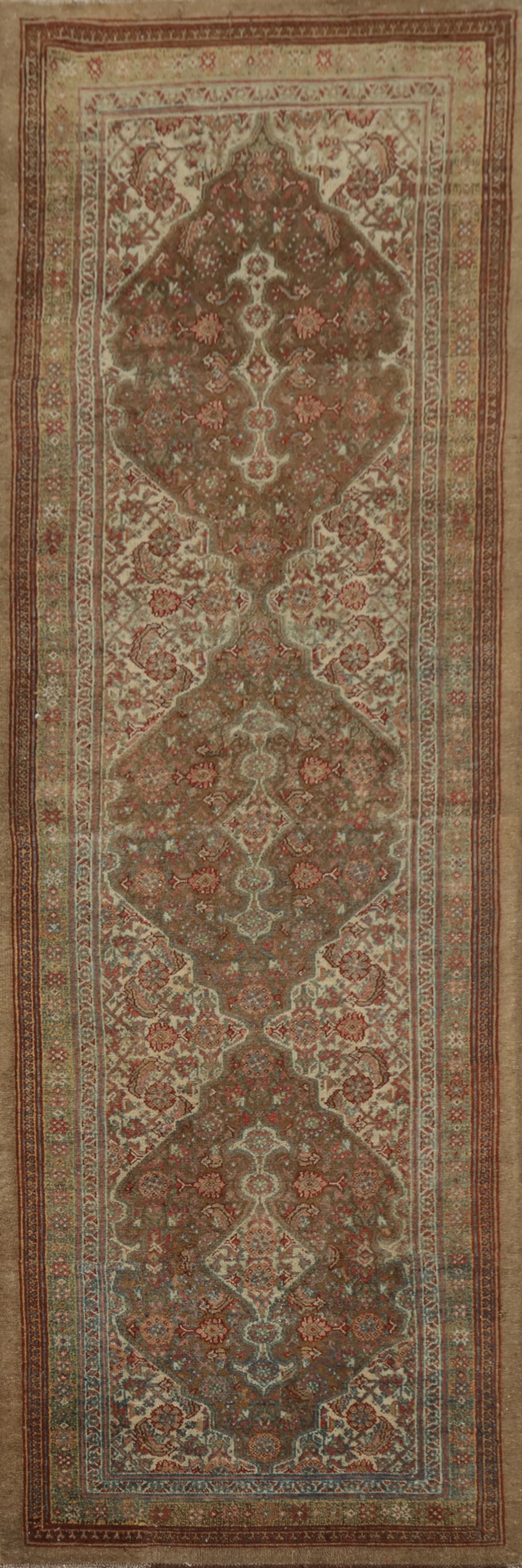 Pre-1900 Vegetable Dye Bibikabad Persian Runner Rug 3x10: Title: Pre-1900 Vegetable Dye Bibikabad Persian Runner Rug 3x10 Description:A Beautiful Genuine Iran ( Persia ) Bibikabad rug is Hand Knotted by skillful weavers in Iran ( Persia ) with <