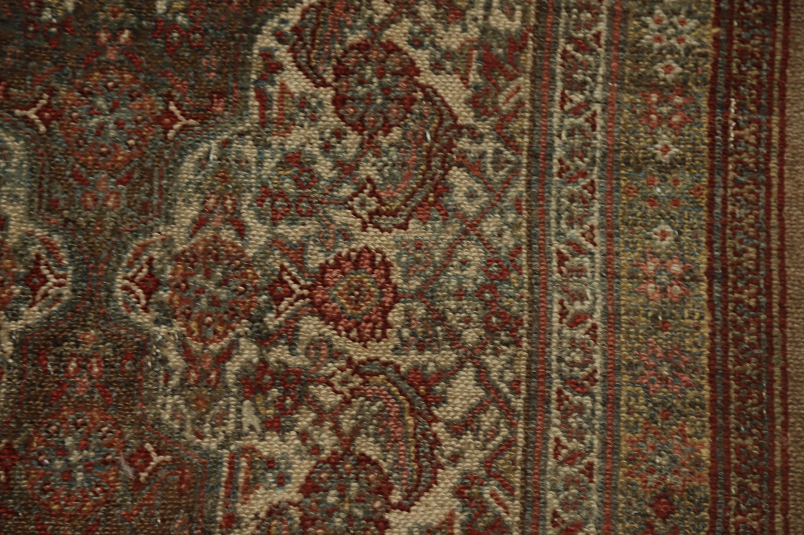 Pre-1900 Vegetable Dye Bibikabad Persian Runner Rug 3x10 - 8