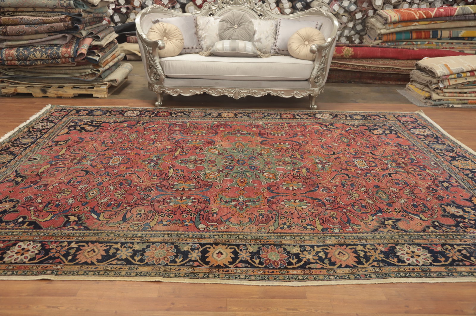 Pre-1900 Vegetable Dye Sultanabad Persian Area Rug 10x13 - 3