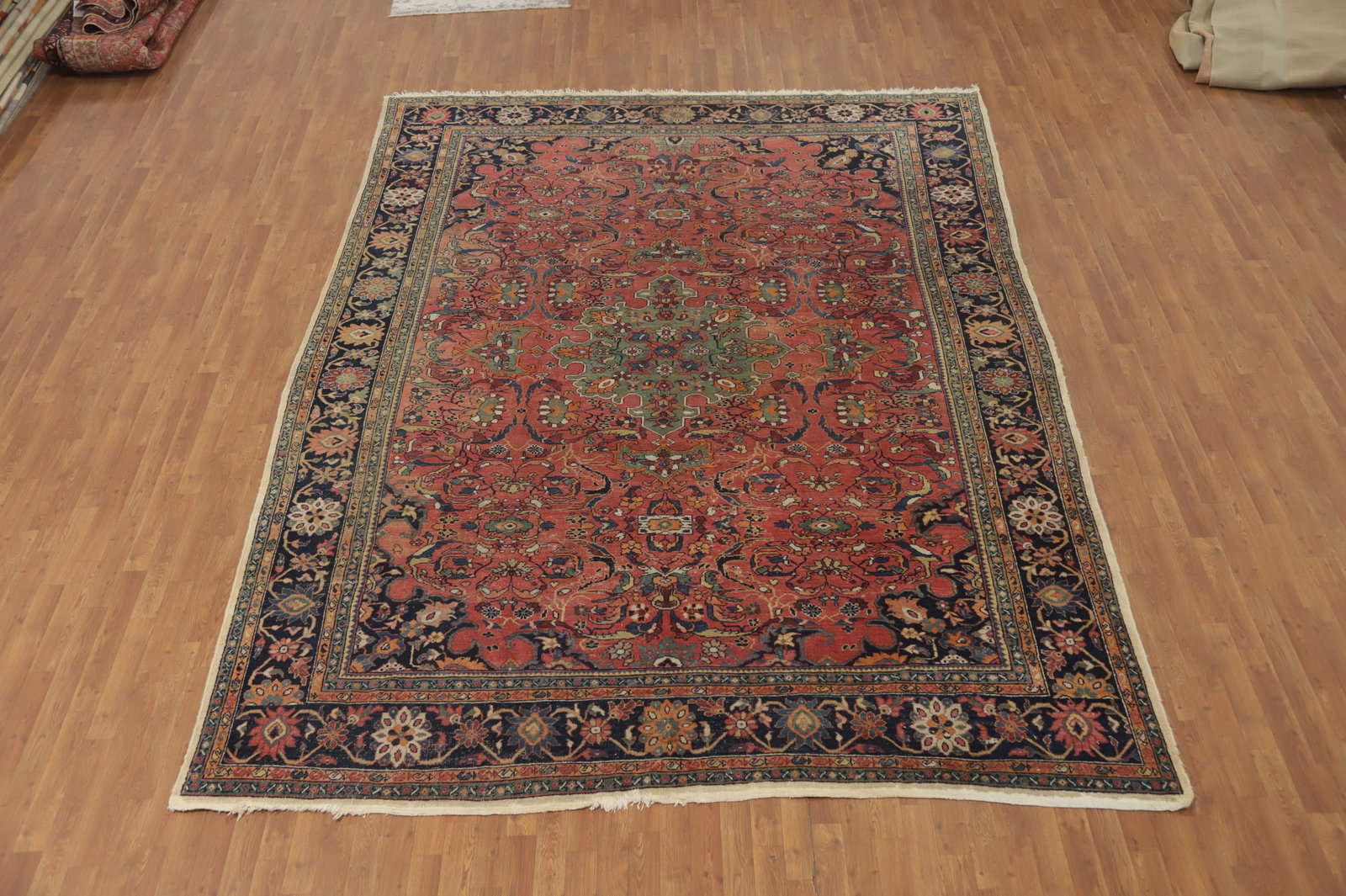 Pre-1900 Vegetable Dye Sultanabad Persian Area Rug 10x13 - 4