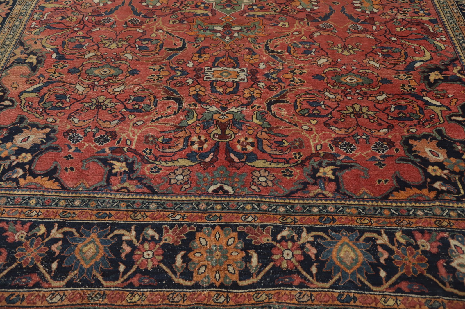 Pre-1900 Vegetable Dye Sultanabad Persian Area Rug 10x13 - 6