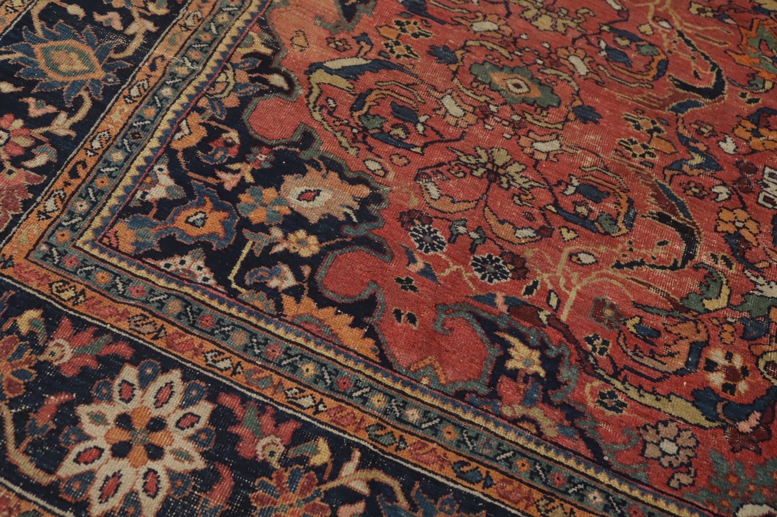 Pre-1900 Vegetable Dye Sultanabad Persian Area Rug 10x13 - 7