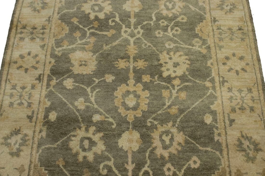 Warm Stone Floral 4X6 Oushak Chobi Oriental Rug - 4