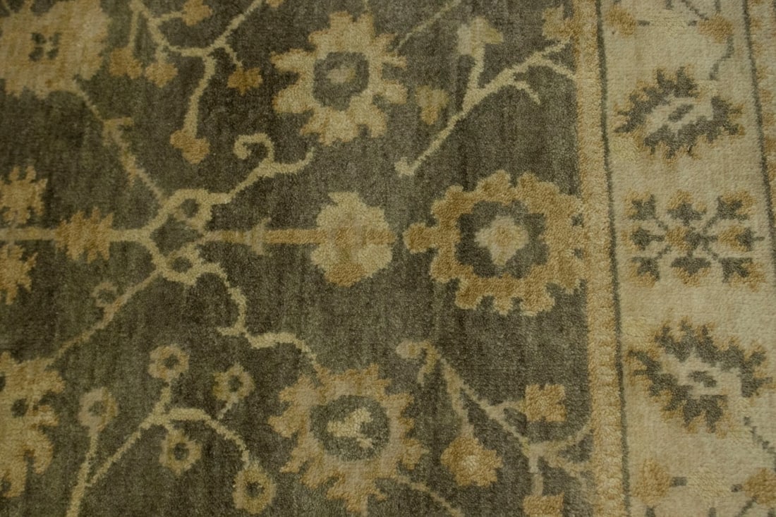 Warm Stone Floral 4X6 Oushak Chobi Oriental Rug - 6