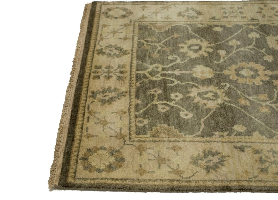 Warm Stone Floral 4X6 Oushak Chobi Oriental Rug - 9