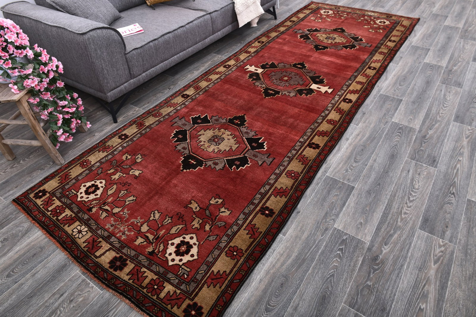 4'1'' x 12'6'' Turkish Handmade Kilim Rug - 243955 - 2