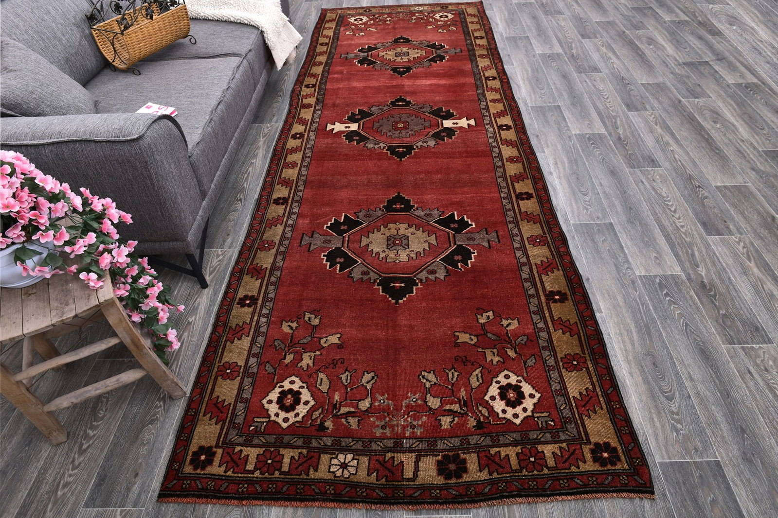 4'1'' x 12'6'' Turkish Handmade Kilim Rug - 243955 - 3