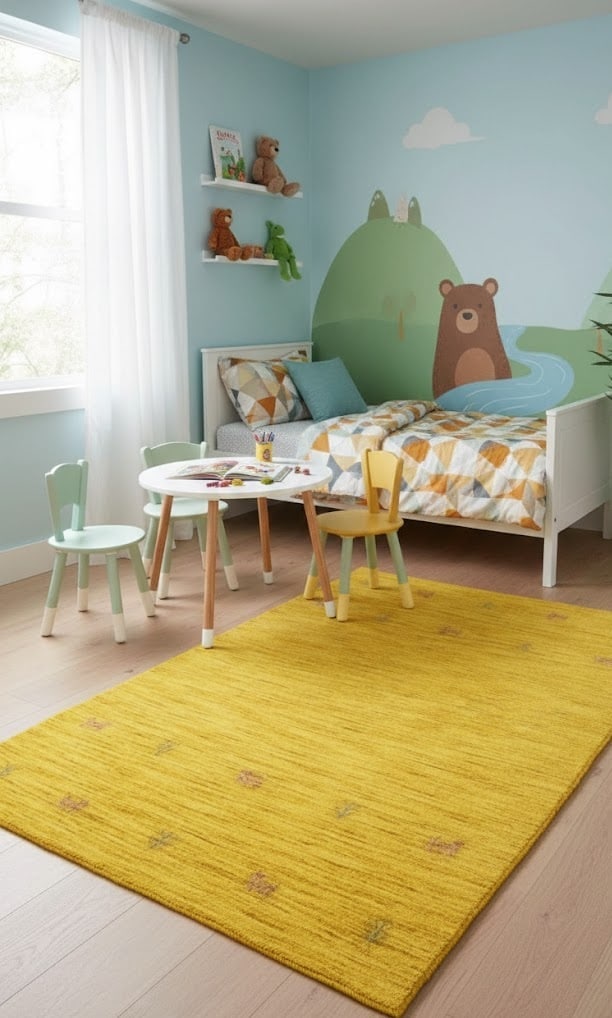 Solid Gold 3X5 Oriental Modern Rug - 2
