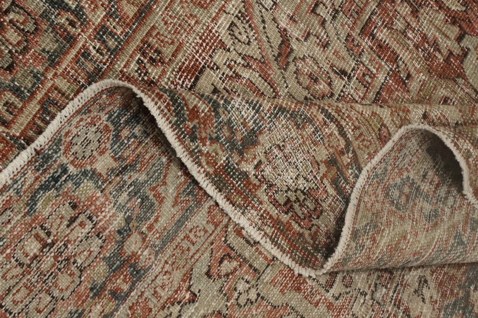 Pre-1900 Vegetable Dye Heriz Serapi Persian Area Rug 8x12 - 14
