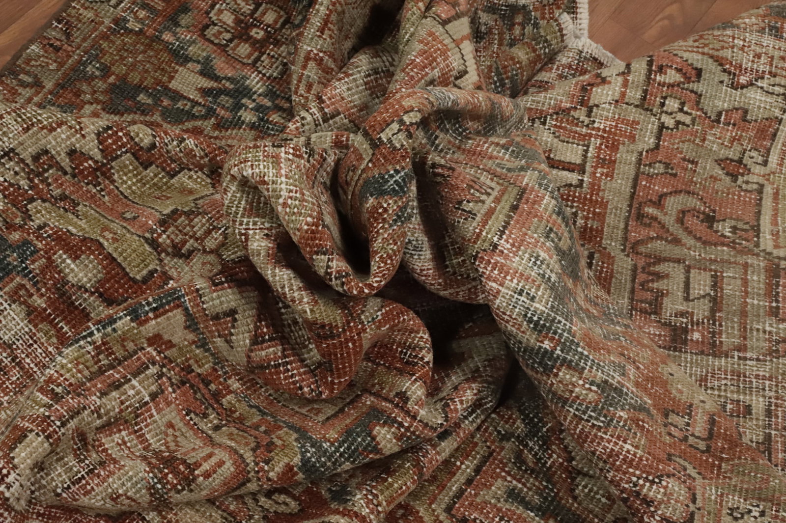 Pre-1900 Vegetable Dye Heriz Serapi Persian Area Rug 8x12 - 15