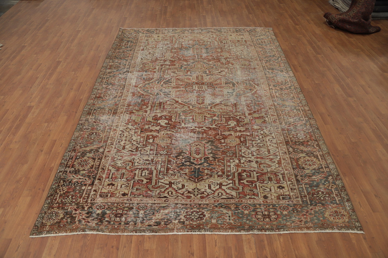 Pre-1900 Vegetable Dye Heriz Serapi Persian Area Rug 8x12 - 2